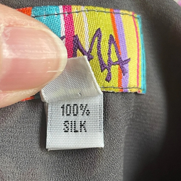 DEMA 100% Silk Hearts Floral Mixed Print Sleeveless Dress Large Party Valentines - Picture 7 of 11